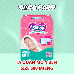 Tã bỉm QUẦN MỞ 1 BÊN BOBBY size S80 miếng