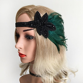1920s  Flapper Headband Feather Flower Hairband Headpiece for Party