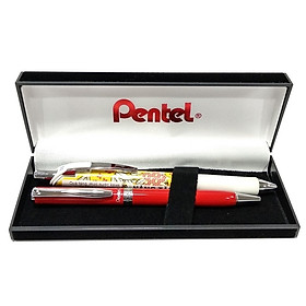 Combo Bút Ký Cao Cấp Pentel Kèm Hộp B811B-C - Tặng Kèm Bút Nước Kawaii Pentel BLN75KW (Mẫu Màu Quà Tặng Ngẫu Nhiên)