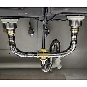 Mua Bộ xả bồn rửa chén đôi ống inox và co đồng