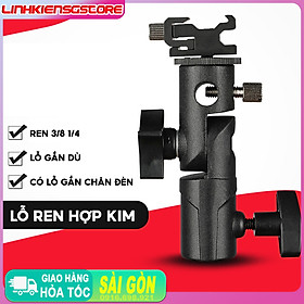 Chân Đế Giá Đỡ Đèn Flash Speedlite Có Lỗ Gắn Ô Dù Hắt Sáng Tản Sáng Hợp