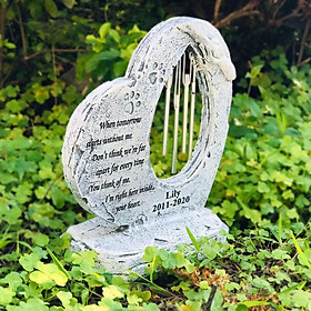 Pet Memorial Stone Grave Marker for Dog or Cat, Pet Dog Garden Stone for Outdoor