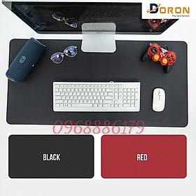 Hình ảnh Bàn Di Chuột - Miếng Lót Chuột Cỡ Lớn Doron-HDC01 Size 40x80, 45x90 cm - Kiêm Deskpad Thảm Da, Trải Bàn Làm Việc Chống Nước Dùng Được Hai Mặt - Hàng Nhập Khẩu