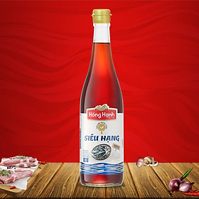 Nước mắm truyền thống Phú Quốc Hồng Hạnh - Siêu hạng 35 độ đạm (600ml) - Chai thủy tinh - Nắp mới tiện lợi, kiểm soát dòng nước mắm