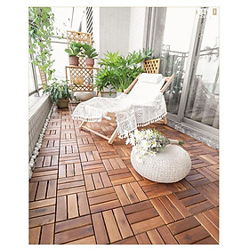 Mua Vỉ Nhựa Lót Sàn Gỗ Keo Tự Nhiên. Vỉ Gỗ Lót Sàn Ban Công/Nhà/Nhà Tắm/Hồ Bơi  30x30cmx2cm (Loại 1)
