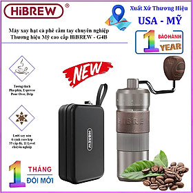 Mua Máy xay hạt cà phê cầm tay chuyên nghiệp  lưỡi xay 6 cánh core kép  55 cấp độ và 11 Level. Thương hiệu Mỹ cao cấp HiBREW - G4B. Hàng chính hãng