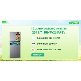 Tủ lạnh Panasonic Inverter 234 lít NR-TV261APSV - Chỉ giao tại HCM