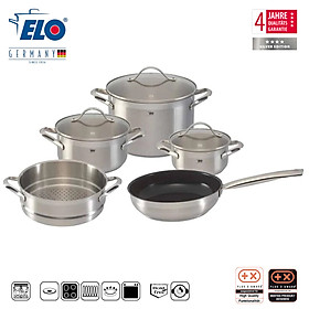 Bộ 5 nồi Inox thân đúc ELO Zurich Premium tặng 1 đồ chơi chó cao su Skye