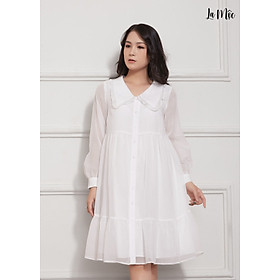 Đầm Babydoll Lụa Crep Nhún Bèo Tay Dài Phồng Nhẹ Maxivic, La Mộc - LM012207