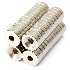 Bộ 10 viên Nam châm đất hiếm 20x5 lỗ vát 5mm