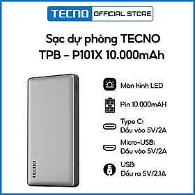 Mua Pin Sạc Dự Phòng Tecno TPB - P101X 10.000 mAh Tích hợp Cổng USB Type-C Input - Hàng Chính Hãng