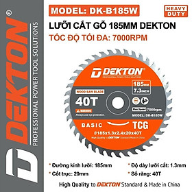 LƯỠI CẮT GỖ 185MM 40T DK-B185W DEKTON - HÀNG CHÍNH HÃNG