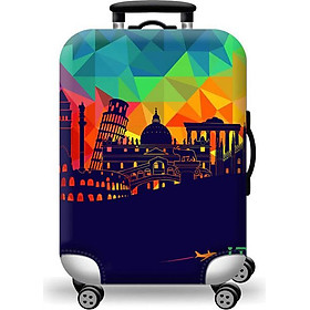 Túi bọc bảo vệ vali -Áo vỏ bọc vali - Size L-XANH-DO	