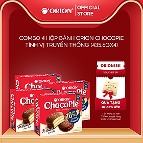 Combo 4 Hộp Bánh ChocoPie Tình ORION vị truyền thống 396G