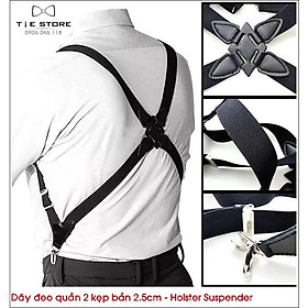 Dây Đeo quần nam cao cấp 2 Kẹp, bản nhỏ 2.5cm - Holster Suspender