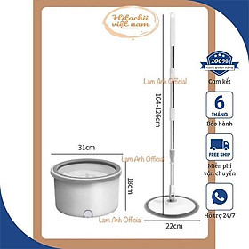 Mua Chổi lau nhà tự vắt thông minh tách nước MOP xoay 360 độ  Cây lau nhà thông minh 360 độ tách nước cán inox kèm thùng