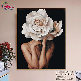 Mua Tranh số hóa tự tô Cô gái và Hoa nghệ thuật GAM CN4354