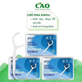 Mua  SET 3 HỘP  HỘP 50 TĂM CHỈ NHA KHOA CAO CẤP