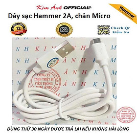 Mua Dây sạc Ham mer chân cắm Micro dòng điện 2A  Kim Ánh bảo hành hàng chính hãng 12 tháng