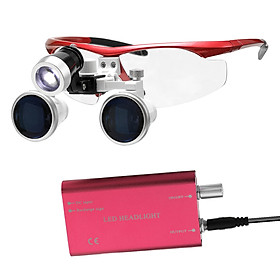 Wearable Magnifier Portable 3.5X 420mm Surgical Medical Binocular Loupes Optical Glass Headset Magnifying Glasses +3W