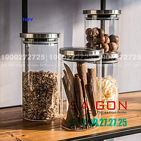 Mua Hũ Thủy Tinh Cao Cấp Dlicsy Nắp Nhấn Inox Có Ron Kín Hơi | Tùy Chọn Dung Tích   Thủy Tinh Chịu Nhiệt