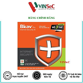 Phần mềm diệt virus BKAV Pro Internet Security AI 3PC/1 năm - Hàng Chính Hãng