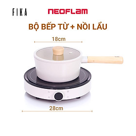 Mua  Hàng chính hãng  Bộ đôi nồi sâu  quánh 18cm & bếp từ đơn Fika Neoflam Hàn Quốc. Hàng có sẵn  giao ngay