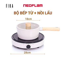 [Hàng chính hãng] Bộ đôi nồi sâu, quánh 18cm & bếp từ đơn Fika Neoflam Hàn Quốc. Hàng có sẵn, giao ngay