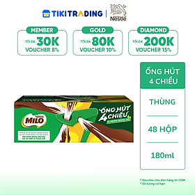 Thùng 48 Hộp Sữa Nestlé MILO Nước (180ml / Hộp)