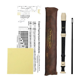 1 Set Baroque C Key 8 Holes Soprano Recorder with Cleaning Cloth, Cleaning Rod, Storage Bag