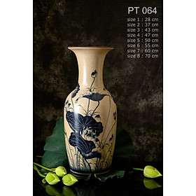 Mua Lục bình men rạn vẽ sen H40cm