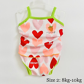 Đồ bộ cho bé, bộ 2 dây bé gái, bộ sơ sinh cho bé gái từ 4kg đến 10kg ChangChang Baby - 1