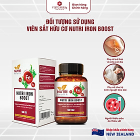 Viên Sắt Hữu Cơ New Zealand Nutri Iron Boost 30 Viên | Giúp Bổ Sung Sắt, Acid Folic Cho Cơ Thể - Nhập Khẩu Chính Hãng