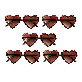 5x Kids Boys Girls Plastic Sunglasses Heart Shaped Eyeglasses UV400 Brown
