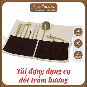 Mua Túi vải đựng dụng cụ đốt trầm hương bằng đồng cao cấp - dụng cụ xông trầm hương - thác khói trầm hương - Amrita