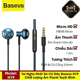 Mua Tai nghe AUX 3.5mm Baseus Encok H19 Wired Earphone-Hàng Chính Hãng Baseus