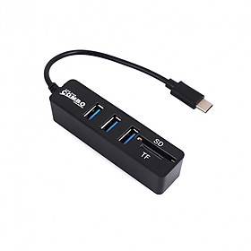 HUB Chia 3 Cổng USB Type-C Hỗ Trợ Đọc Thẻ SD/TF