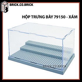 Đồ chơi Lắp ráp Hộp Nhựa Trưng Bày Minifgure Loại Lớn 3 Tầng Loại Tháo Lắp Kính Mica Đúc Dày 2 Màu