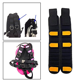 2x Shoulder Strap Pad Durable Padded 38x8cm Cushion Diving Back Plate Black