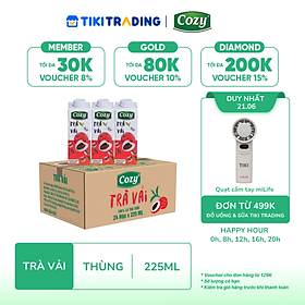Thùng 24 hộp Trà Vải Cozy 225ml