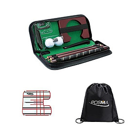 Posma PG020AE Bộ hộp quà huấn luyện gậy đánh gôn cầm tay cùng với thảm gương tập put và ba lô nhẹ POSMA