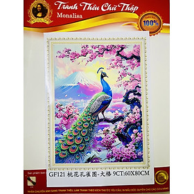 Mua  Thêu 4 sợi  Tranh thêu chú công xinh đẹp GF121  kích thước 60 x 80 cm