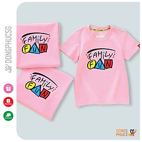 Áo gia đình Family Fun Đồng phục gia đình 3/4/5 người giá rẻ Thun cotton Màu hồng phấn GD297HN