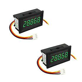 2PCS - DC 3.5-30V 3 Wire LED Digital Display Voltmeter Volt Meter Panel Green Words