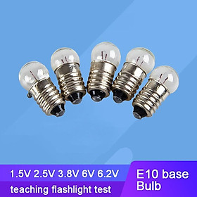 Set 10 bóng đèn E10 1.5v 2.5v 3.8v 6v 6.2v chuyên dụng cho phòng thí nghiệm