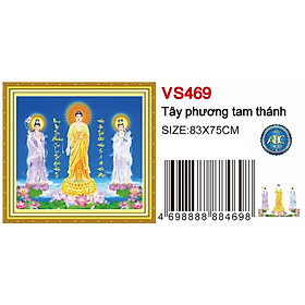 Tranh đính đá tây phương tam thánh VS469 - 83 x 75 cm - chưa đính