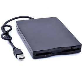 Portable External 3.5" USB 1.44 MB FDD Floppy Disk Drive Plug and Play for PC Windows 2000/XP/Vista/7/8/10 Mac 8.6 or Upper Black