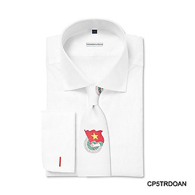 Cà vạt Đoàn thanh niên màu trắng - In logo Đoàn thanh niên - Thomas Nguyen