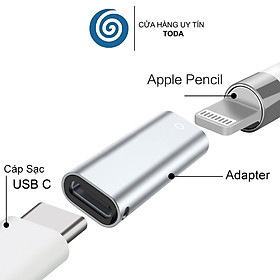 Adapter chuyển đổi sạc USB C cho bút Apple Pencil 1 - Hàng Chính Hãng