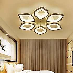 Đèn ốp trần trang trí phòng khách - đèn trần 6 cánh mai vàng hiện đại 3 màu ánh sáng có điều khiển từ xa